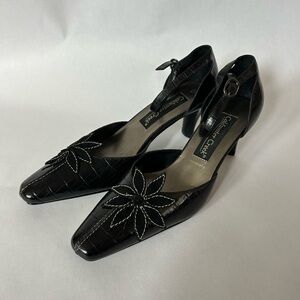 Cold water creek Black Crocodile Pattern Women Shoes